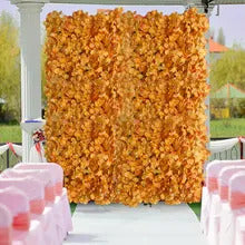 Mur végétal fleurs artificielles orange