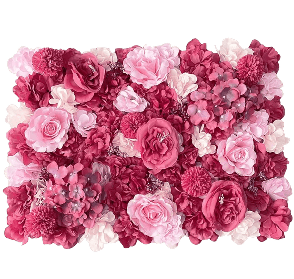 Mur végétal hortensia et rose au nuance de rose