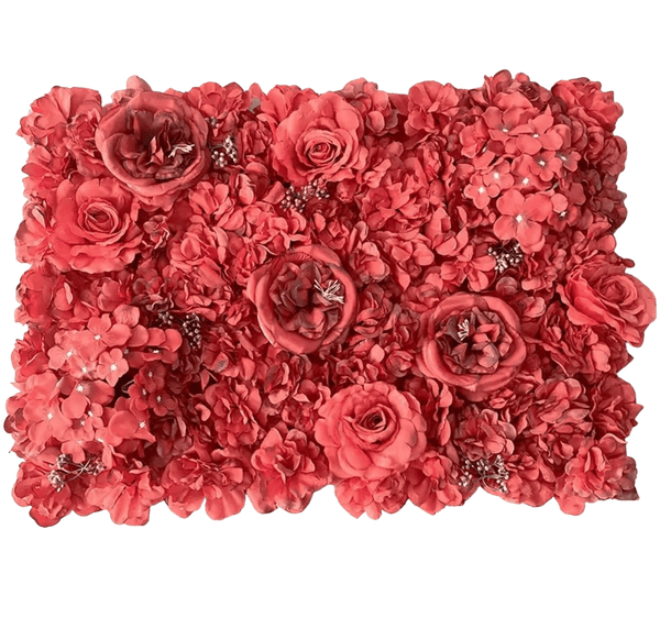 Mur végétal hortensia rose rouge