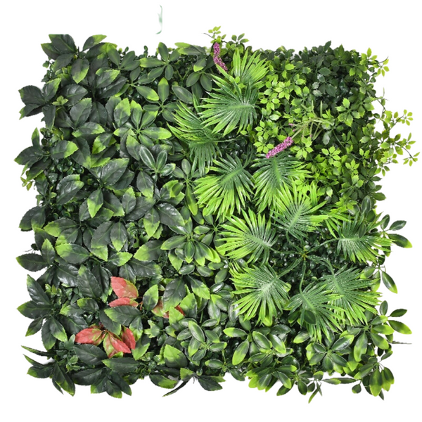 Mur végétal carré combinaison de plantes vertes