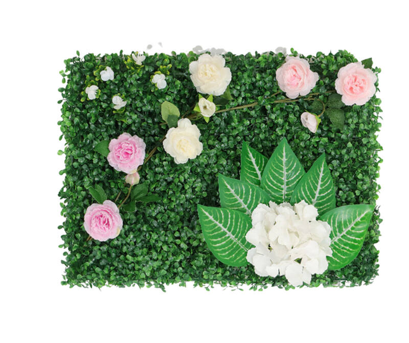 Mur végétal rose blanche et rose