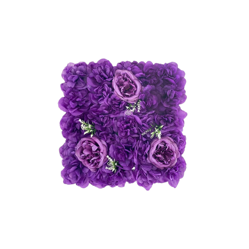 Mur végétal de roses carré duo de violet