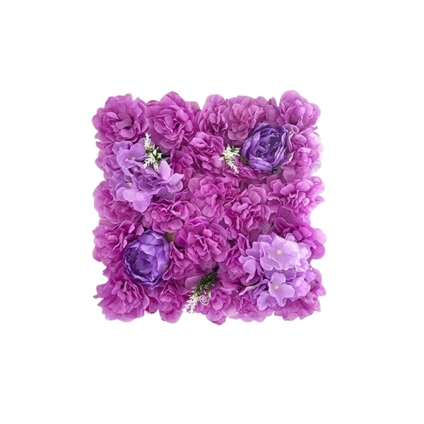Mur végétal de roses carré trio de violet