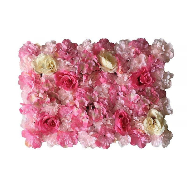 Mur végétal de fleurs rose et blanc