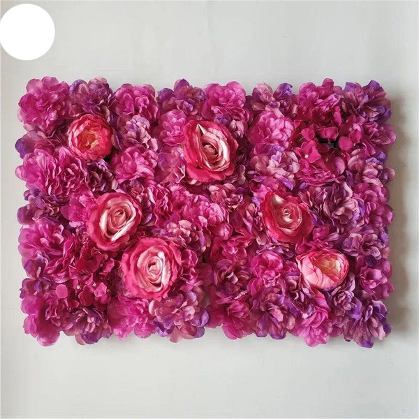 Mur végétal de fleurs roses