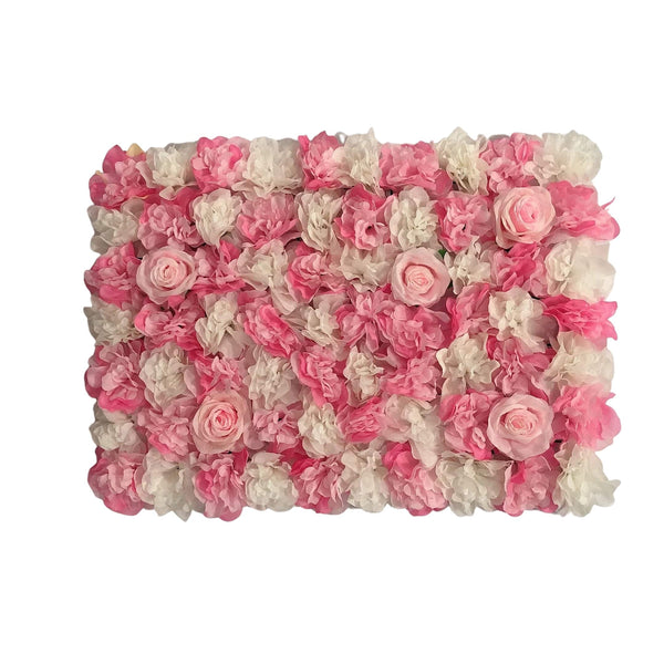 Mur végétal de fleurs roses et Yvonne Rabier