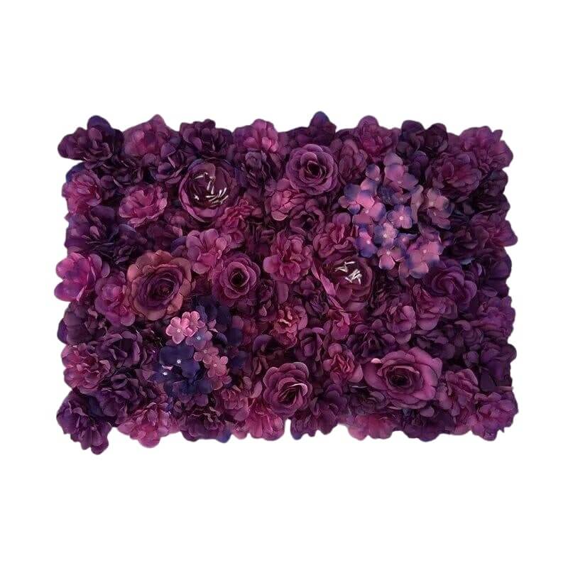Mur végétal de fleurs roses violettes