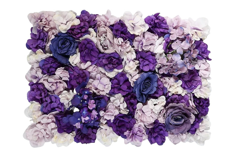 Mur végétal de fleurs roses violettes et mauves