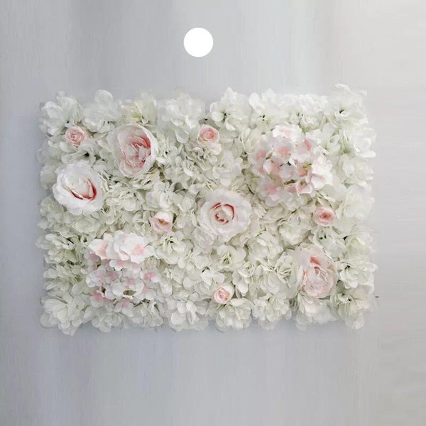 Mur végétal fleurs roses blanches pétales rosés