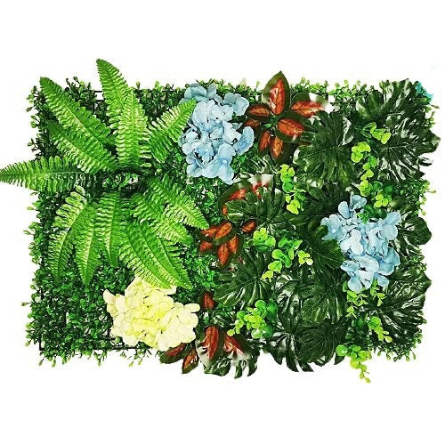 Mur végétal hortensia et fougère 